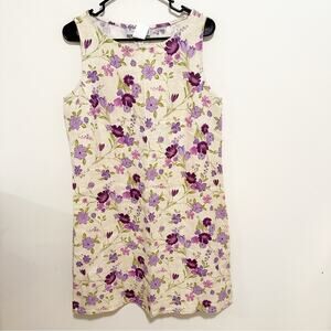 Real Comfort Vintage Linen Floral Flowers Cottage Feminine Garden Mini Dress